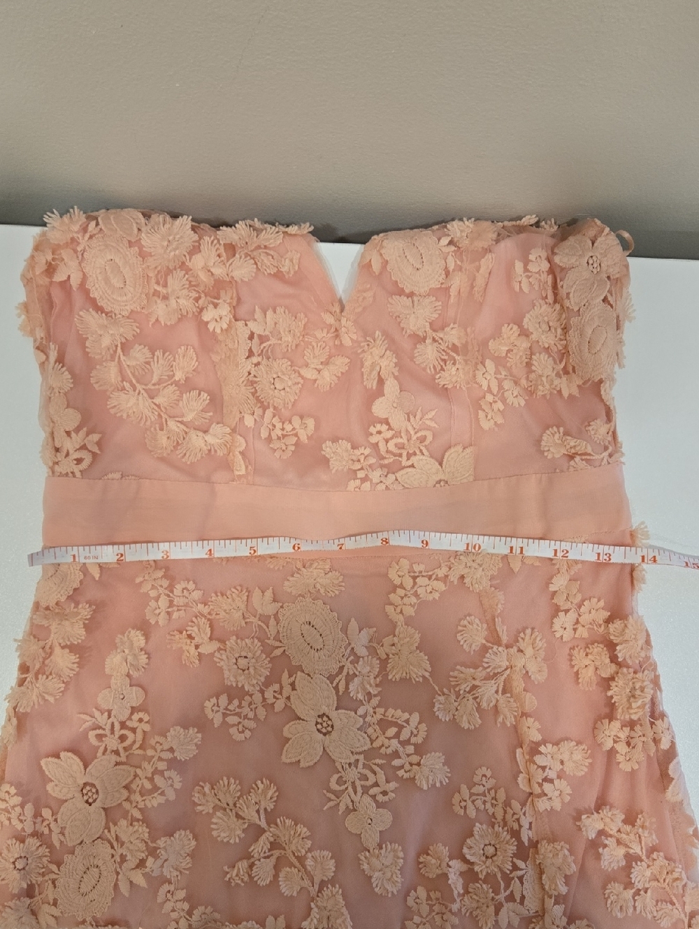 Fashion Nova Peach Floral Lace Wedding Dress **NWOT** - Picture 13 of 14